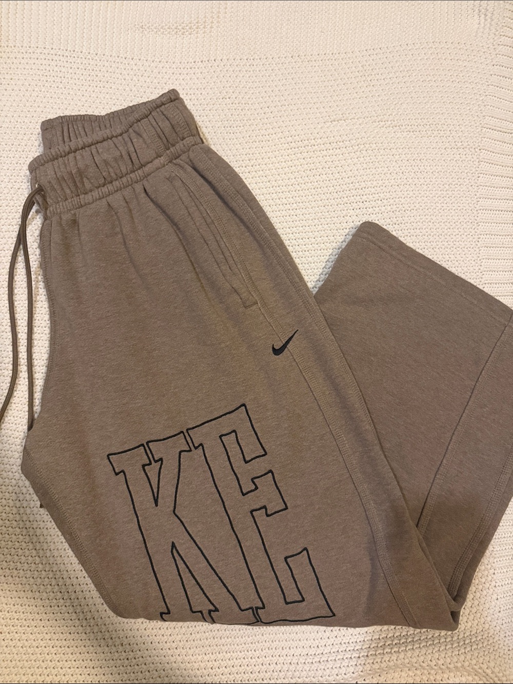 Nike Taupe Graphic Logo Sweats - Picture 1 of 3